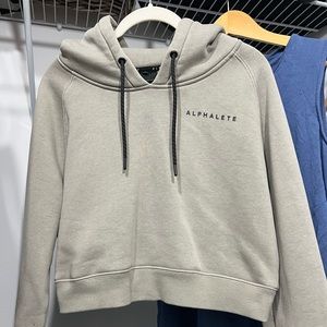 Alphalete Cropped Olive Hoodie szM